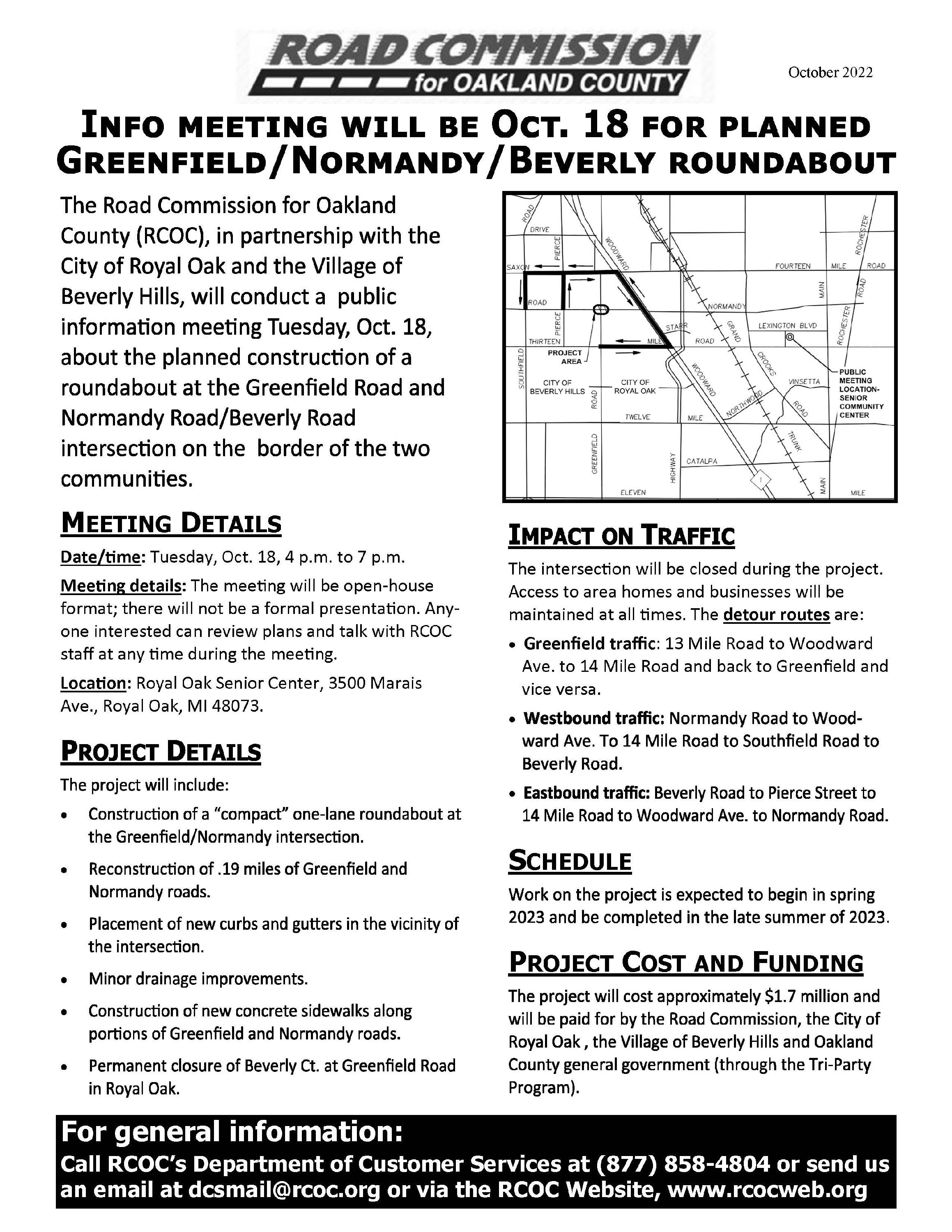 Greenfield at Normandy info meeting flyer